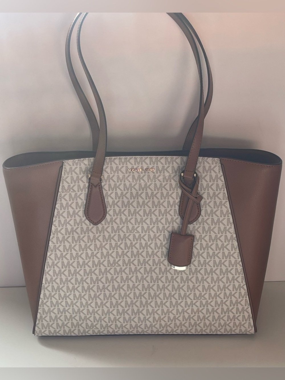 Michael Kors Taryn Large Signature Logo Leather Tote